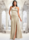 Paula A-line Halter Floor-Length Stretch Satin Bridesmaid Dress STIP0025761