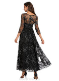 Fernanda A-line V-Neck Ankle-Length Lace Sequin Cocktail Dress STIP0020829