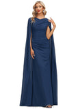 Genesis Sheath/Column V-Neck Floor-Length Chiffon Evening Dress With Pleated STIP0020883