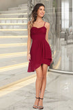 Ellen Sheath/Column V-Neck Short/Mini Jersey Sequin Homecoming Dress With Cascading Ruffles Sequins STIP0020509