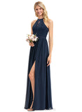 Frida A-line Scoop Illusion Floor-Length Chiffon Lace Evening Dress STIP0020944