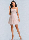 Pat A-line Scoop Mini Sequin Homecoming Dress With Sequins Beading STIP0025689