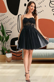 Kitty A-line Sweetheart Short/Mini Tulle Homecoming Dress With Sequins STIP0020467