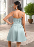 Alaina A-line Straight Short Satin Homecoming Dress STIP0025643