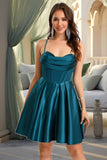 Zoey A-line Sweetheart Short/Mini Satin Homecoming Dress STIP0020478