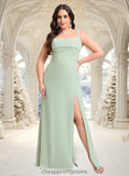 Emely Trumpet/Mermaid Square Floor-Length Chiffon Bridesmaid Dress STIP0025808