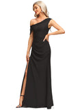 Genesis Sheath/Column Asymmetrical Floor-Length Chiffon Evening Dress With Pleated STIP0020865