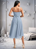 Danielle A-line Cowl Asymmetrical Chiffon Bridesmaid Dress With Ruffle STIP0025727