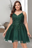 Maliyah A-line V-Neck Short/Mini Tulle Homecoming Dress STIP0020546