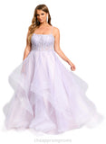 Rita Ball-Gown/Princess Scoop Floor-Length Tulle Prom Dresses STIP0020867