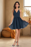 Mariyah A-line V-Neck Short/Mini Chiffon Lace Homecoming Dress STIP0020502