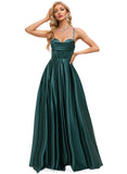 Jazlene A-line Sweetheart Floor-Length Satin Prom Dresses STIP0020969