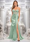 Kyla Trumpet/Mermaid Sweetheart Sweep Train Stretch Satin Prom Dresses STIP0025836