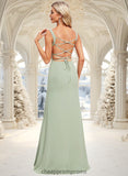 Emely Trumpet/Mermaid Square Floor-Length Chiffon Bridesmaid Dress STIP0025808