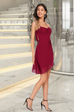 Ellen Sheath/Column V-Neck Short/Mini Jersey Sequin Homecoming Dress With Cascading Ruffles Sequins STIP0020509