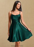 Ellie A-line Cowl Short Stretch Satin Homecoming Dress STIP0025664