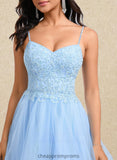 Alisson A-line V-Neck Short Lace Tulle Homecoming Dress With Rhinestone Sequins STIP0025658