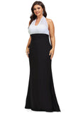 Kailey Empire Halter Floor-Length Chiffon Evening Dress With Pleated STIP0020952