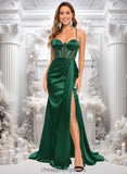 Kyla Trumpet/Mermaid Sweetheart Sweep Train Stretch Satin Prom Dresses STIP0025836