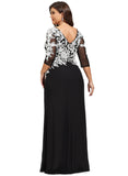 Braelyn Sheath/Column Boat Neck Floor-Length Chiffon Lace Evening Dress With Sequins STIP0020784