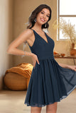 Mariyah A-line V-Neck Short/Mini Chiffon Lace Homecoming Dress STIP0020502