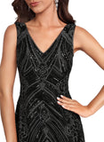 Janae Bodycon V-Neck Knee-Length Sequin Cocktail Dress STIP0020980