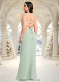 Emely Trumpet/Mermaid Square Floor-Length Chiffon Bridesmaid Dress STIP0025808