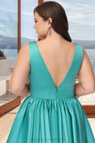 Danielle A-line V-Neck Short/Mini Satin Homecoming Dress STIP0020570