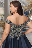 Sadie A-line Off the Shoulder Short/Mini Satin Homecoming Dress STIP0020562