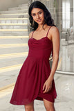 Ellen Sheath/Column V-Neck Short/Mini Jersey Sequin Homecoming Dress With Cascading Ruffles Sequins STIP0020509