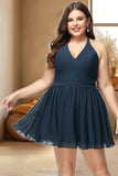 Mariyah A-line V-Neck Short/Mini Chiffon Lace Homecoming Dress STIP0020502