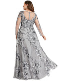 Hailee A-line Boat Neck Illusion Floor-Length Lace Evening Dress STIP0020802