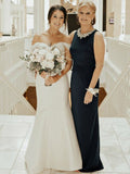 Kinsley Sheath/Column Stretch Crepe Beading Jewel Sleeveless Floor-Length Mother of the Bride Dresses STIP0020378