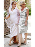 Taryn Sheath/Column Silk like Satin Ruched Square Sleeveless Knee-Length Mother of the Bride Dresses STIP0020436