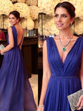 Katharine A-Line/Princess 30D Chiffon Ruffles V-neck Sleeveless Floor-Length Mother of the Bride Dresses STIP0020440