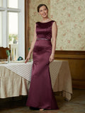 Kinsley Sheath/Column Satin Beading Scoop Sleeveless Sweep/Brush Train Mother of the Bride Dresses STIP0020354