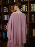 Valentina A-Line/Princess Chiffon Ruched V-neck 3/4 Sleeves Floor-Length Mother of the Bride Dresses STIP0020251