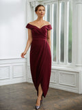 Marissa Sheath/Column Stretch Crepe Ruched Off-the-Shoulder Sleeveless Floor-Length Mother of the Bride Dresses STIP0020245