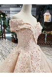 Ball Gown Wedding Dresses Off The Shoulder Top Quality Appliques PRAF3CPT