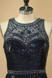 2024 Prom Dresses Scoop Sequins Mermaid P13M55Z7