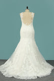 2024 Wedding Dresses Mermaid/Trumpet Scoop Tulle With Applique PQFH4GLL