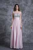 2024 Sexy Prom Dresses Scoop Neckline Princess Floor Length Chiffon P5EKRRD9