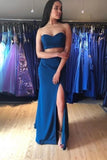 Two Piece Mermaid Sweetheart Royal Blue Prom Dress PC9XA86D