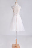 2024 Homecoming Dresses Scoop Short/Mini A Line Tulle With Applique And PF1GEB4Z