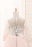 2024 Ball Gown Scoop Long Sleeves Flower Girl Dresses Tulle PNN2NK4T