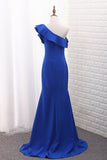 2024 Mermaid Satin One Shoulder Evening Dresses P4L5CB2A