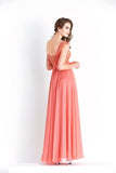 2024 Chiffon & Lace Scoop Prom Dresses A Line With Beading Floor PYN1FZ3Q