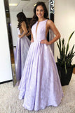 Charming Sleeveless Round Neck A Line Long Prom Dresses