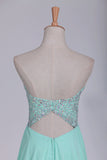 2024 A Line Chiffon Sweetheart Open Back Beaded Bodice Prom P66HRKA4