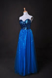 Cheap Prom Dresses Blue A Line Sweetheart Floor Length PFAQ5R6A